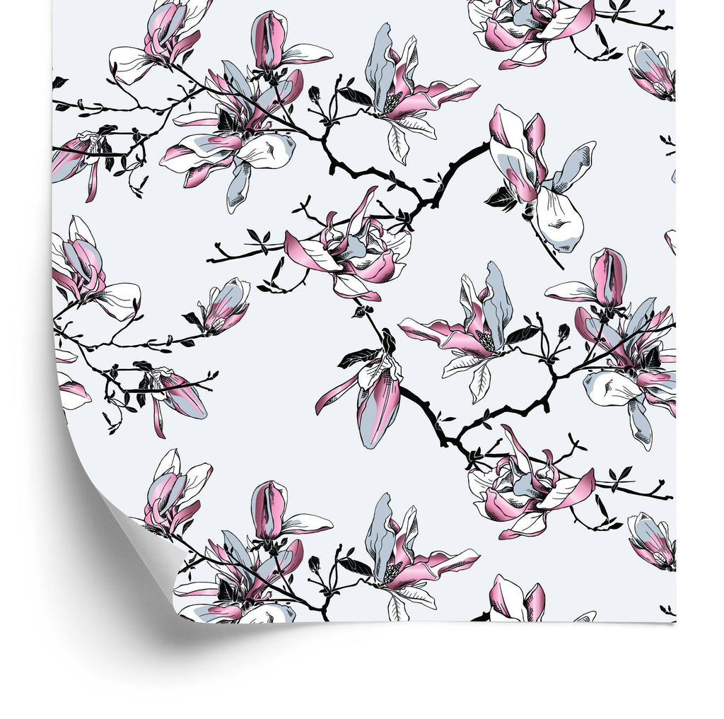 Tapeta Kwiaty Magnolii Akwarela