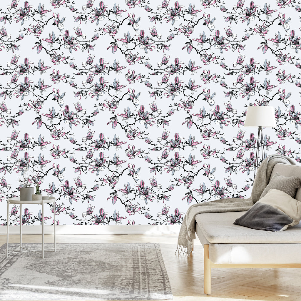 Tapeta Kwiaty Magnolii Akwarela