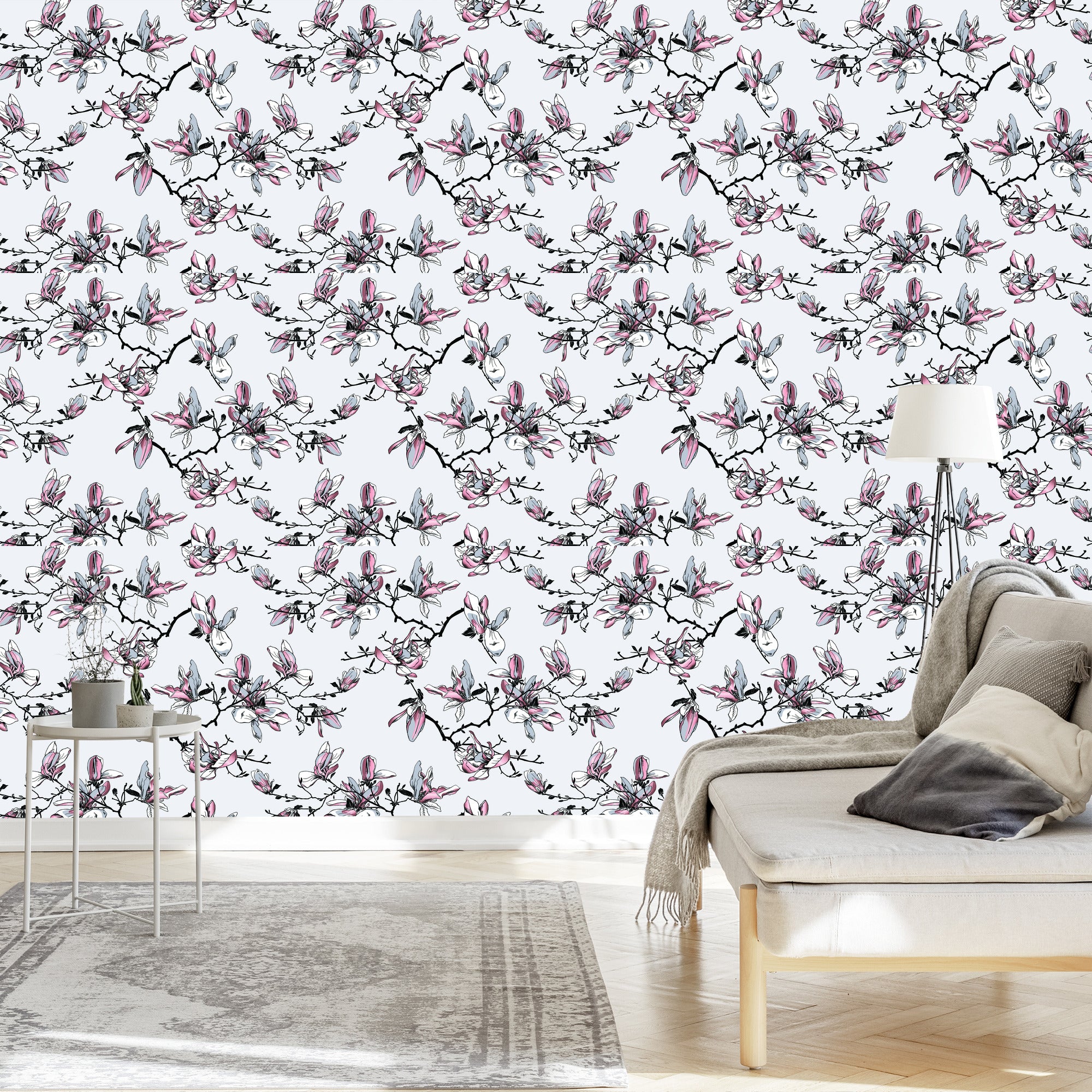 Tapeta Kwiaty Magnolii Akwarela