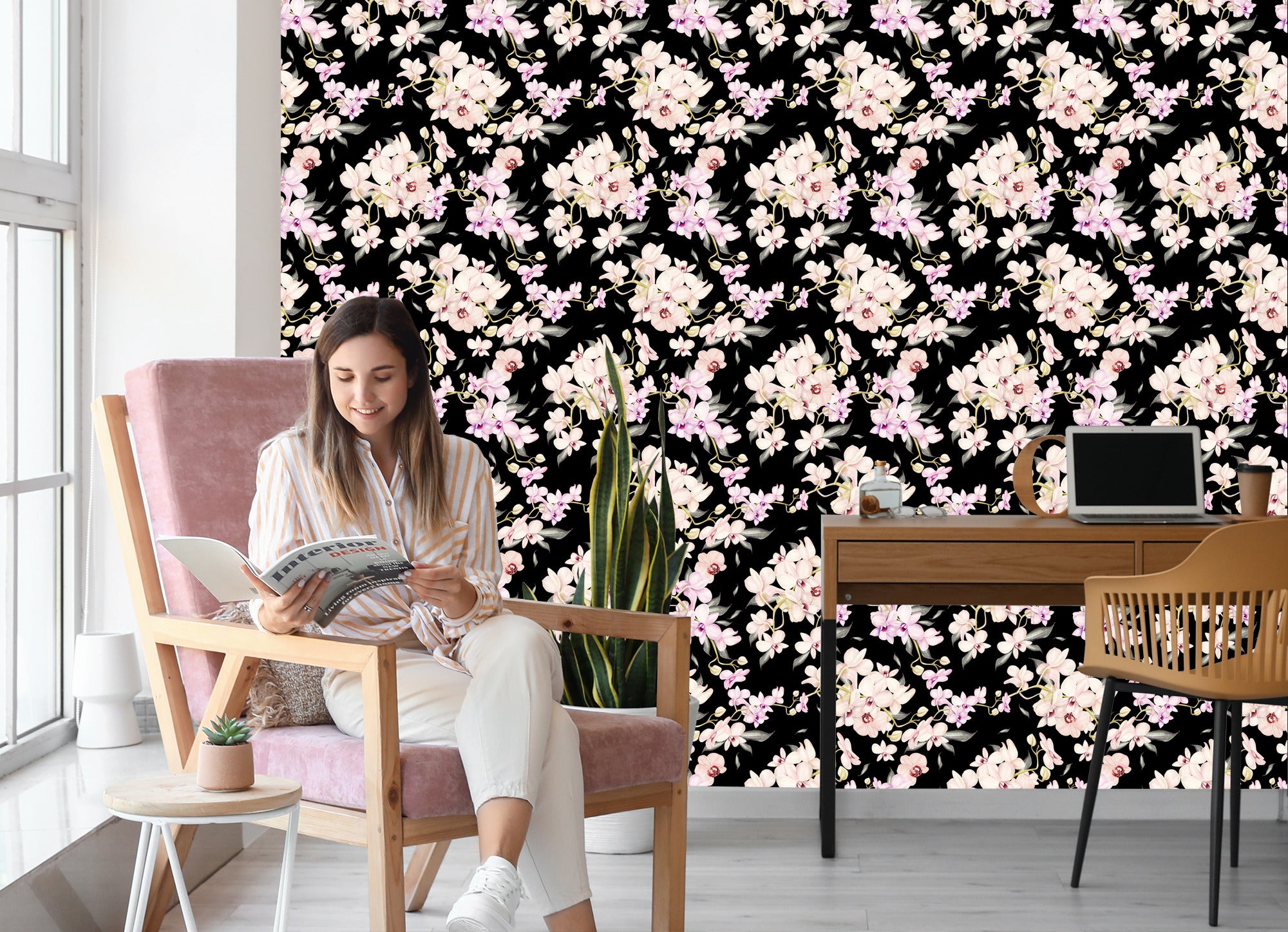 Tapeta Do Salonu Kwiaty Storczyki Natura Przyroda