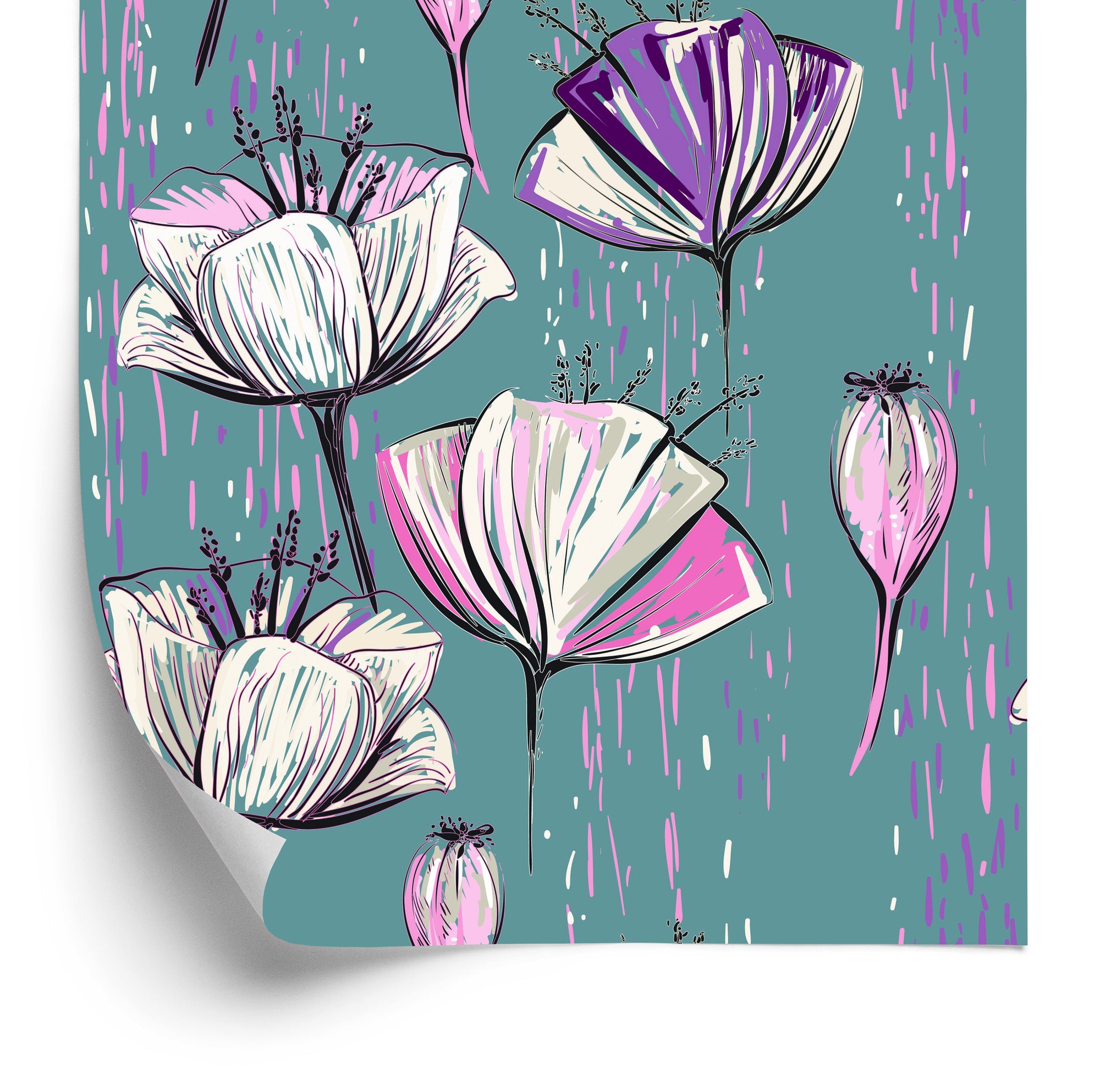 Tapeta Malowane Tulipany