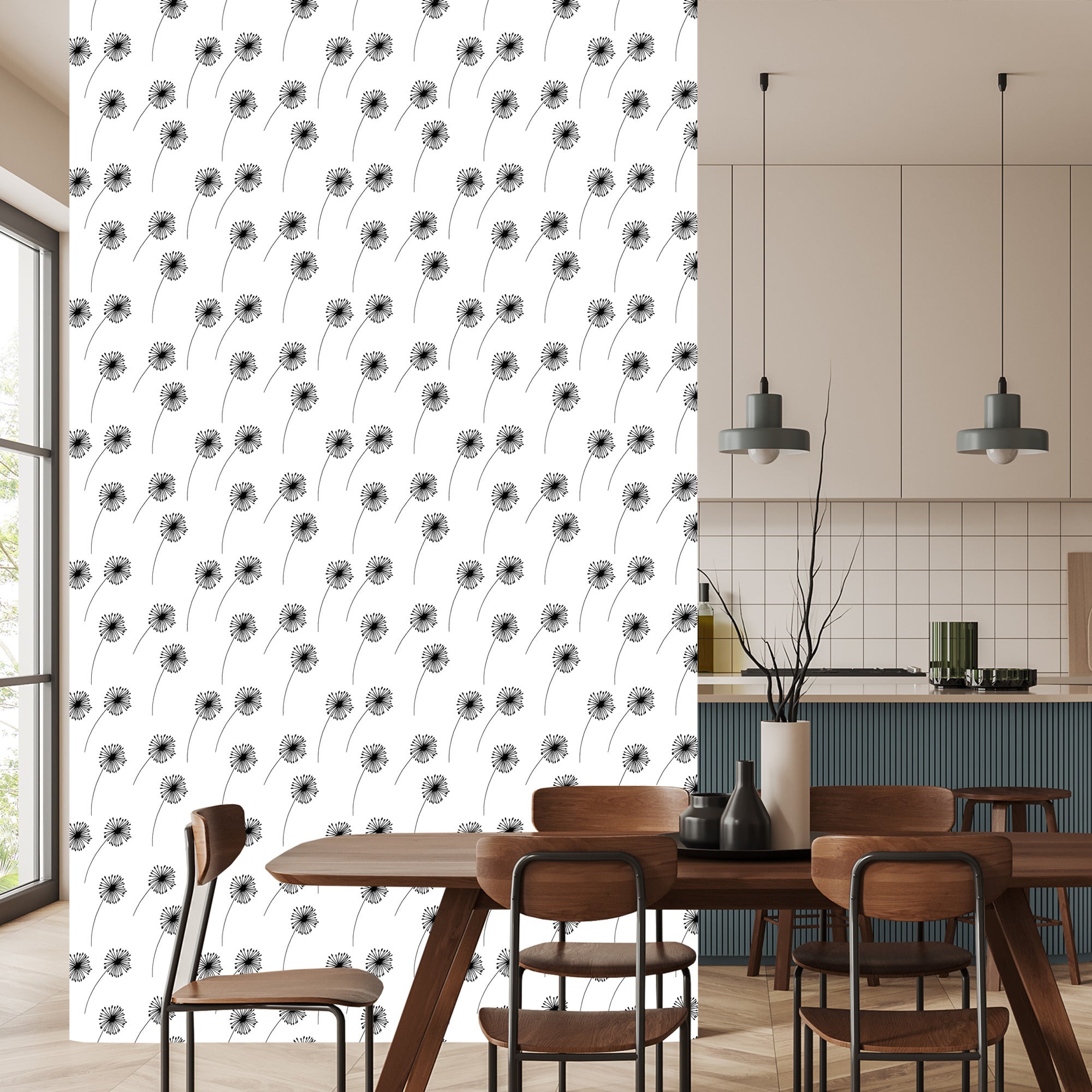 Tapeta Minimalistyczne Rysowane Dmuchawce