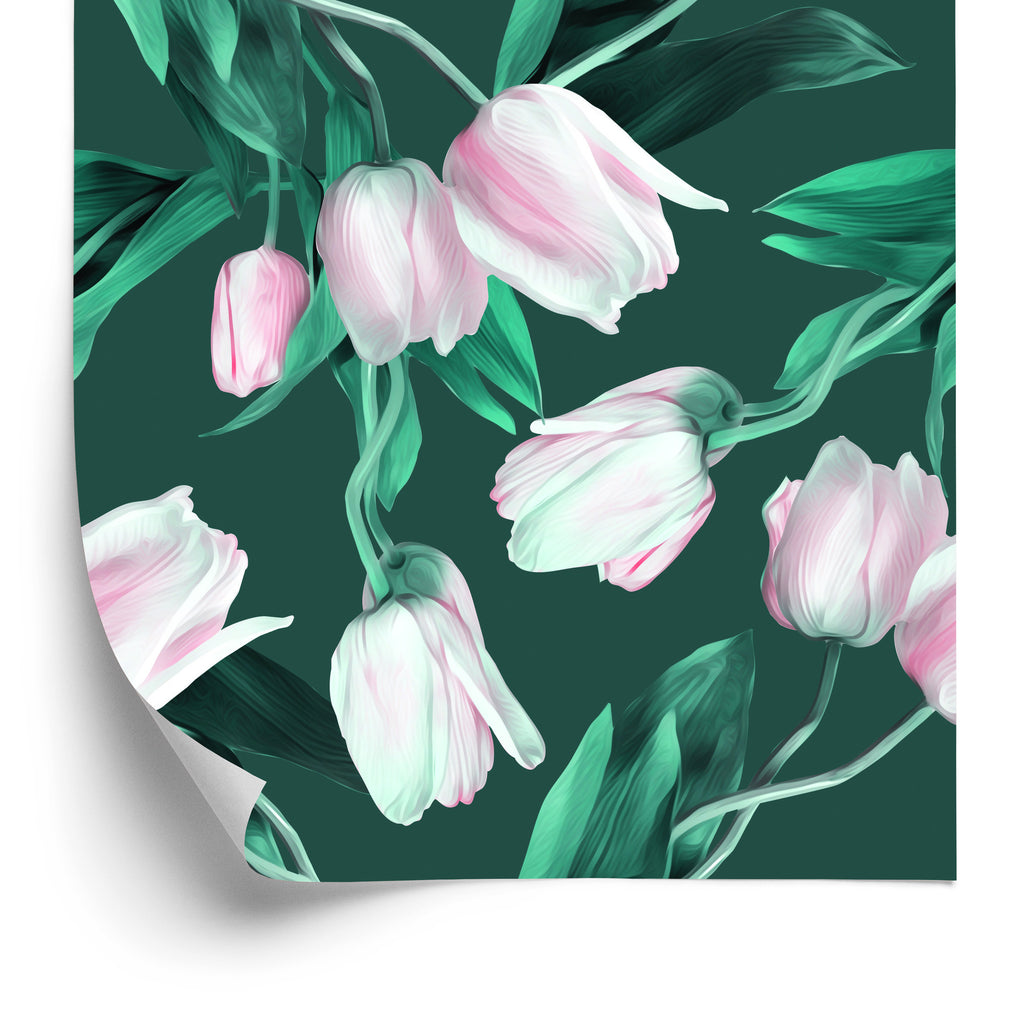 Tapeta Namalowany Bukiet Tulipanów