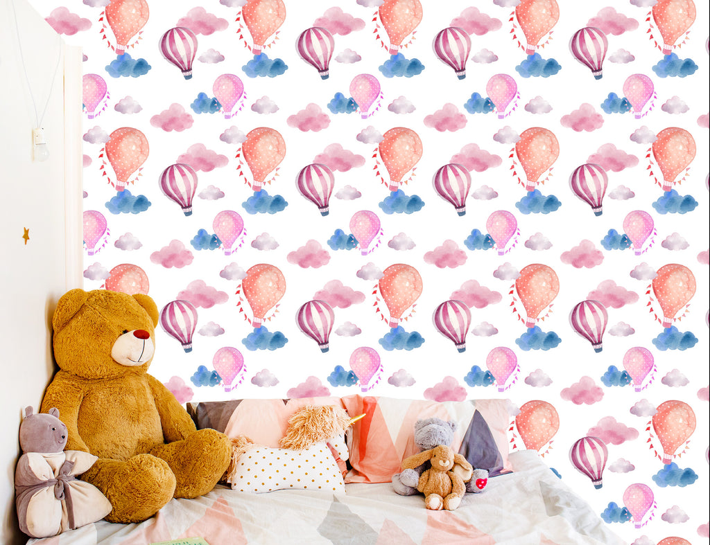 Tapeta Balony Na Tle Kolorowych Chmur