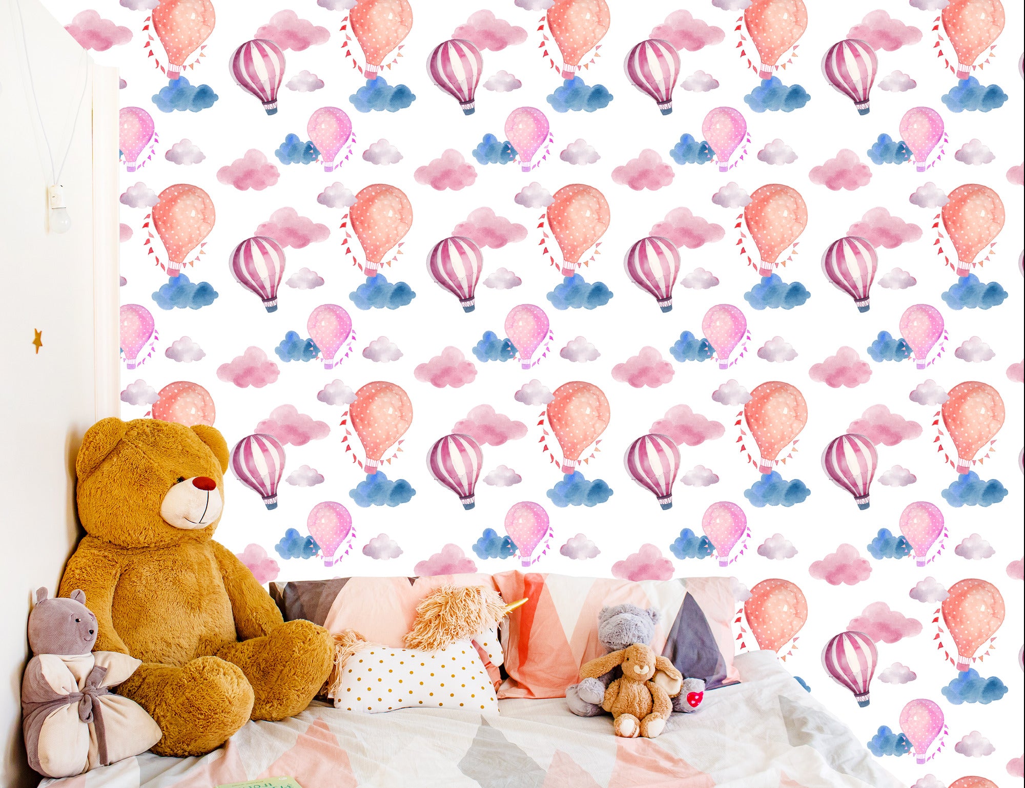 Tapeta Balony Na Tle Kolorowych Chmur