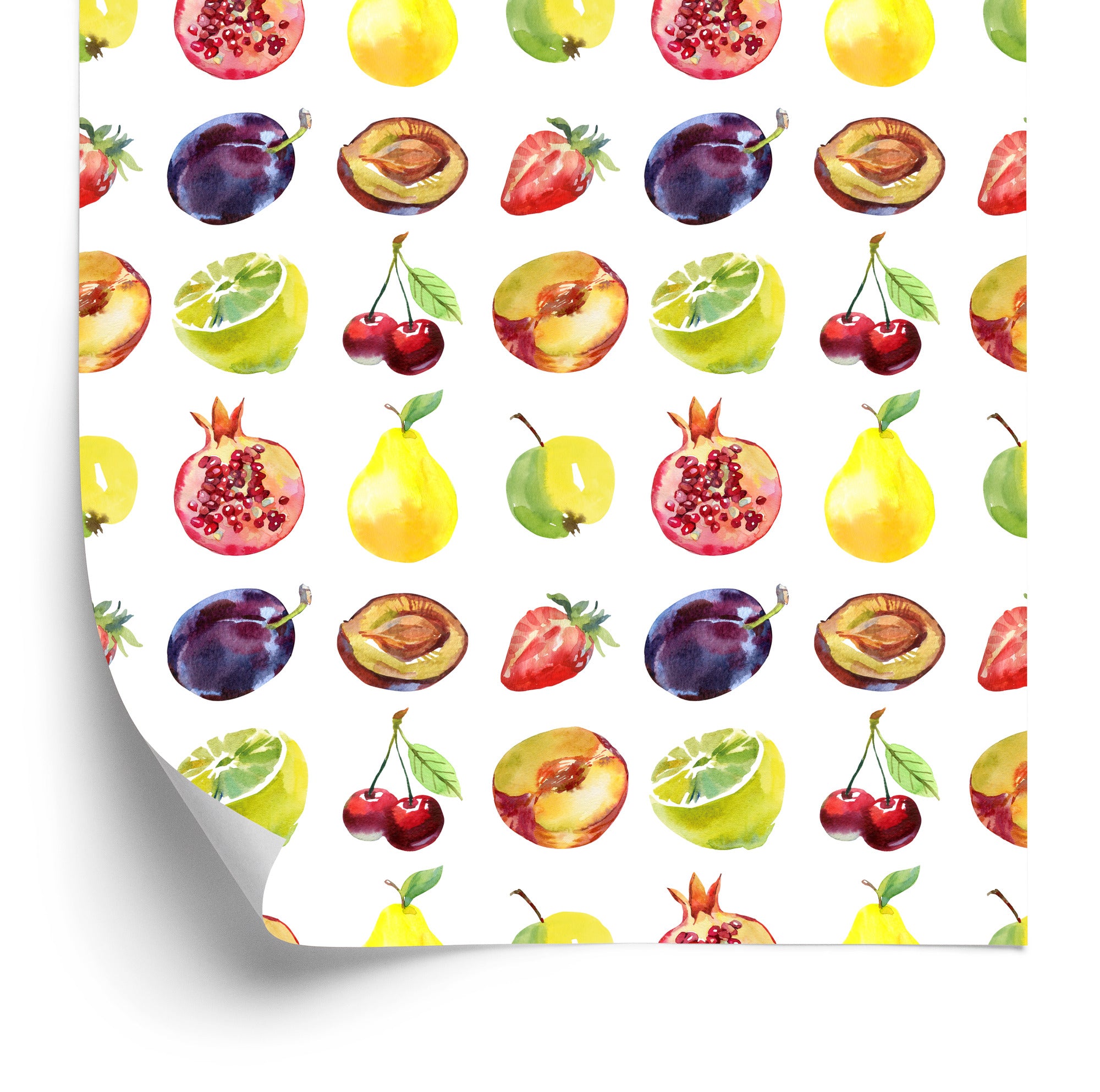 Tapeta Do Kuchni, Owoce, Jabłka, Wiśnie,