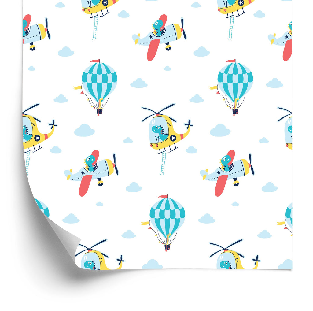Tapeta Kolorowe Balony, Samoloty, Pokój Dziecięcy