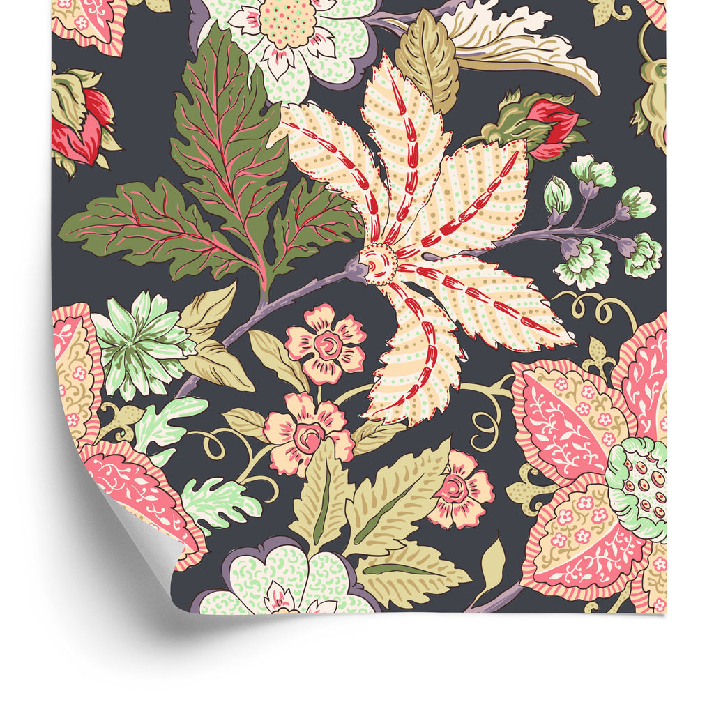 Tapeta Kwiaty Z Liśćmi Vintage