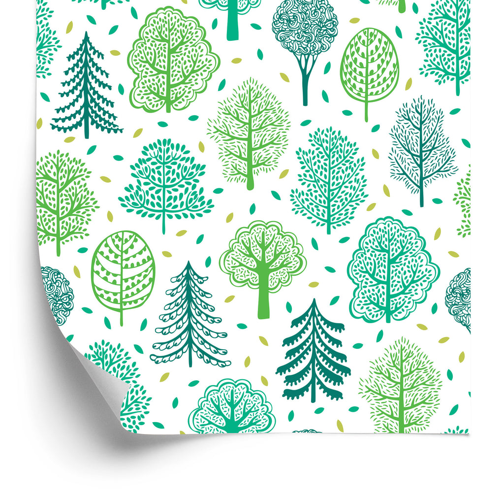 Tapeta Natura, Zieleń, Drzewa, Las Pokój Dziecięcy