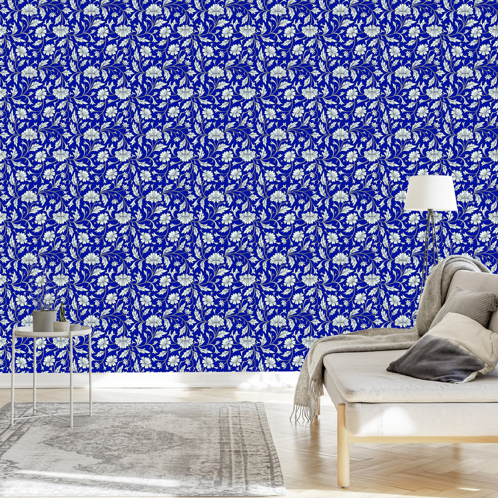 Tapeta Wyrazisty Kwiatowy Wzór W Stylu Retro