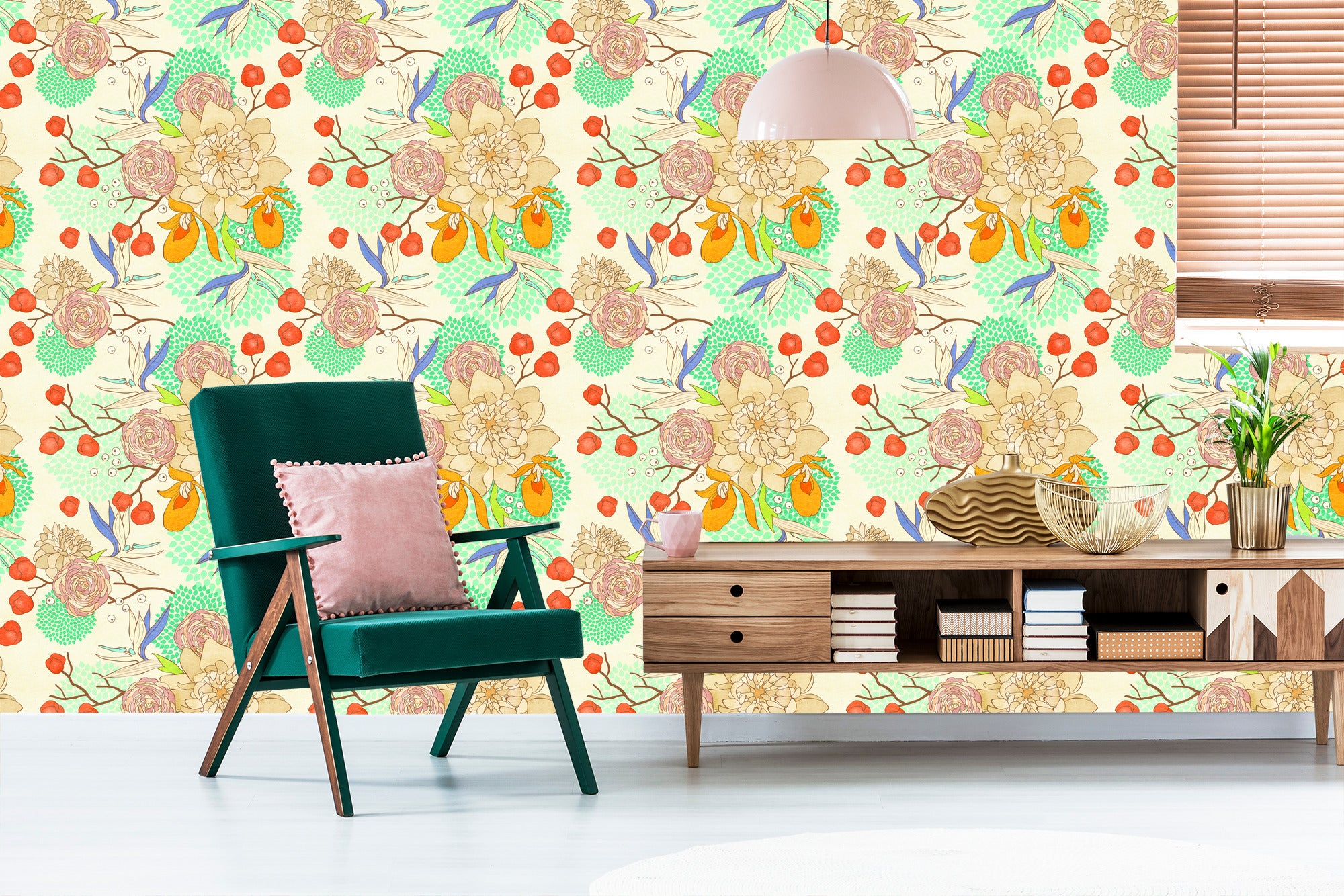 Tapeta Retro Kwiaty