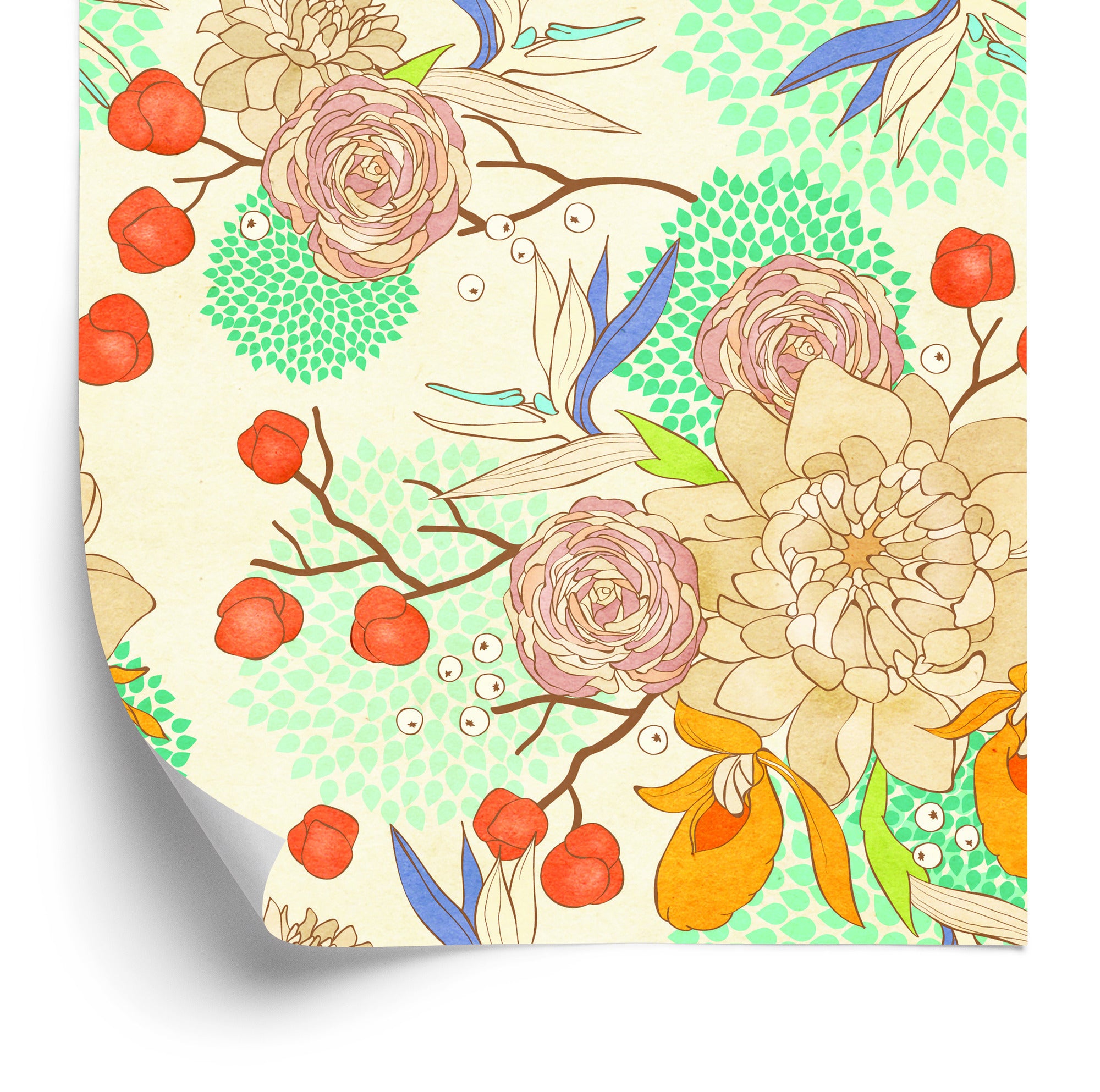 Tapeta Retro Kwiaty