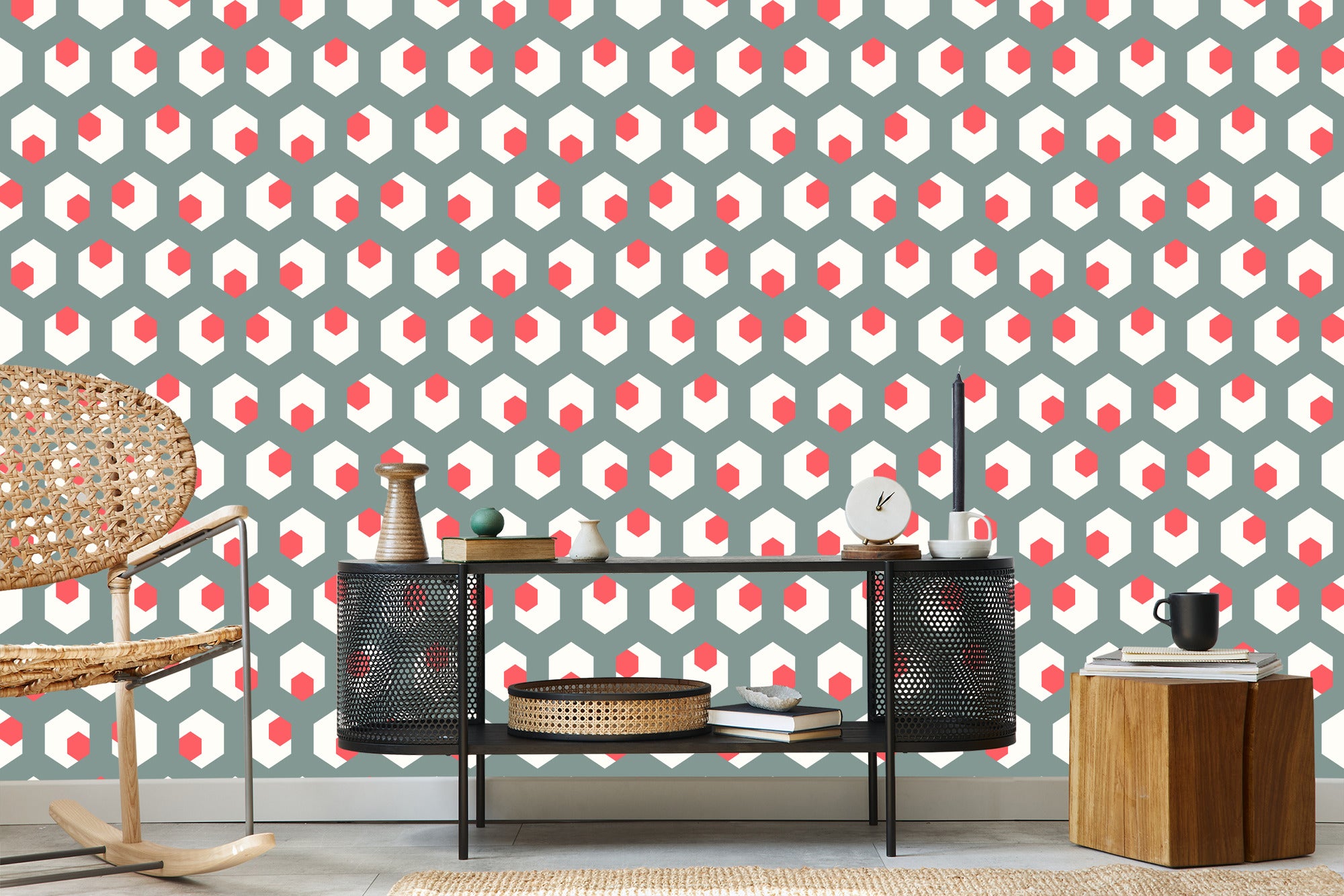 Tapeta Figury Geometryczne W Stylu Retro