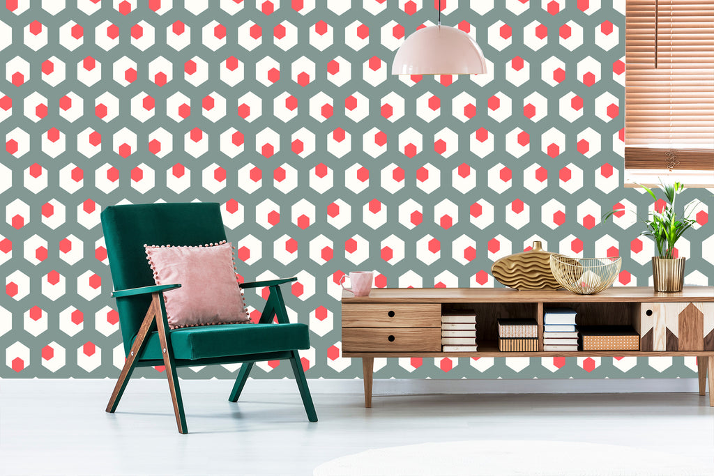 Tapeta Figury Geometryczne W Stylu Retro