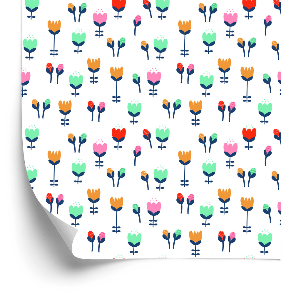 Tapeta Dla Dzieci, Tulipany W Stylu Skandynawskim