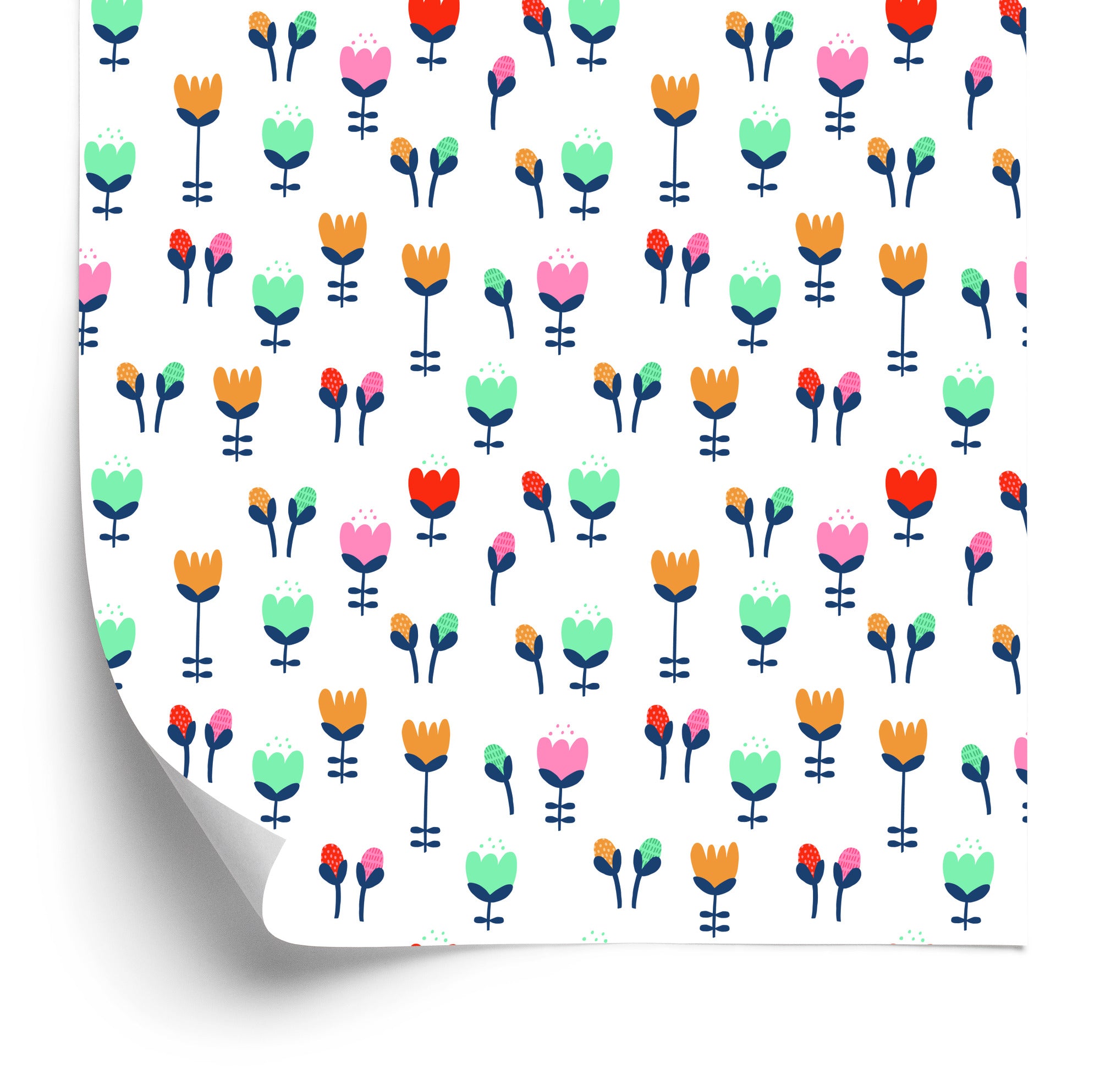 Tapeta Dla Dzieci, Tulipany W Stylu Skandynawskim
