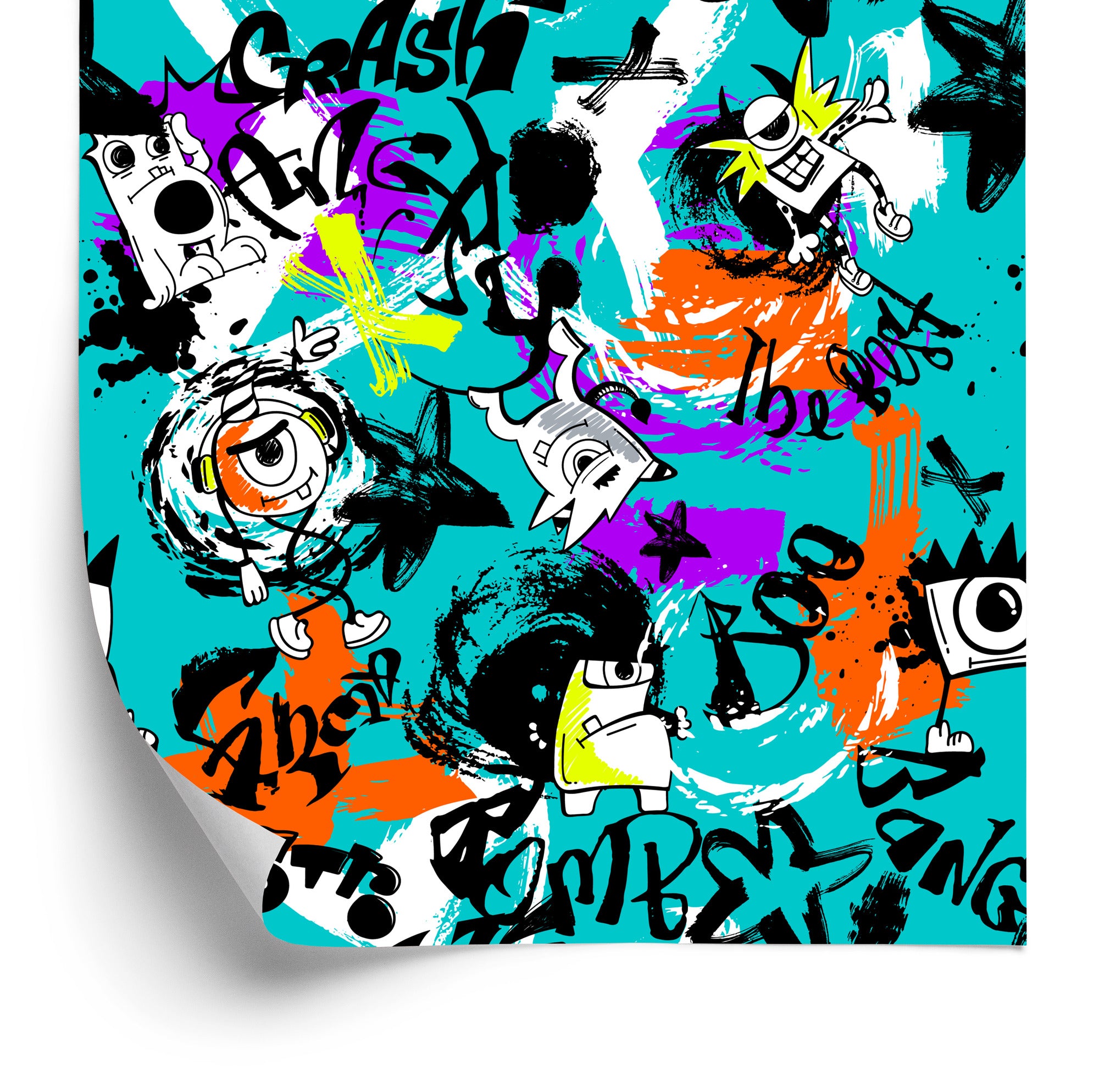 Tapeta Kolorowe Potwory Graffiti