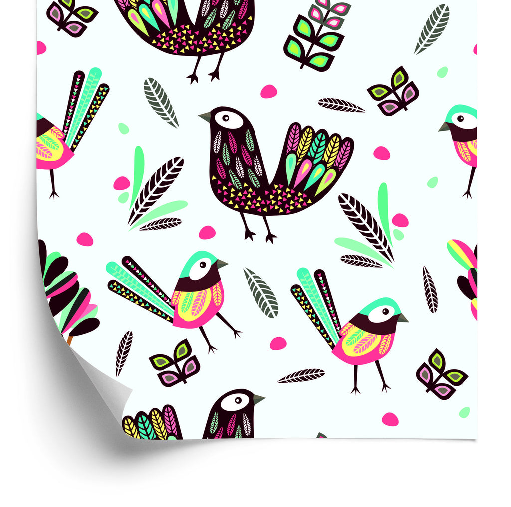 Tapeta Ptaki W Stylu Boho