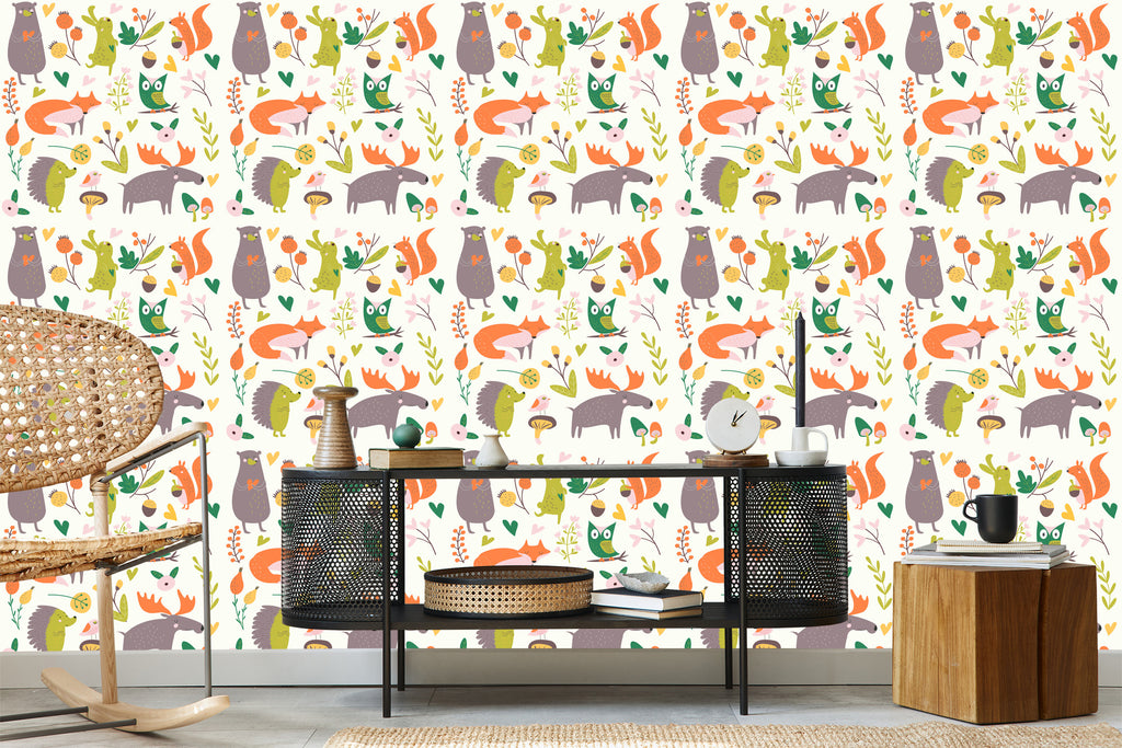 Tapeta Dla Dzieci – Szczęśliwe Zwierzątka Leśne
