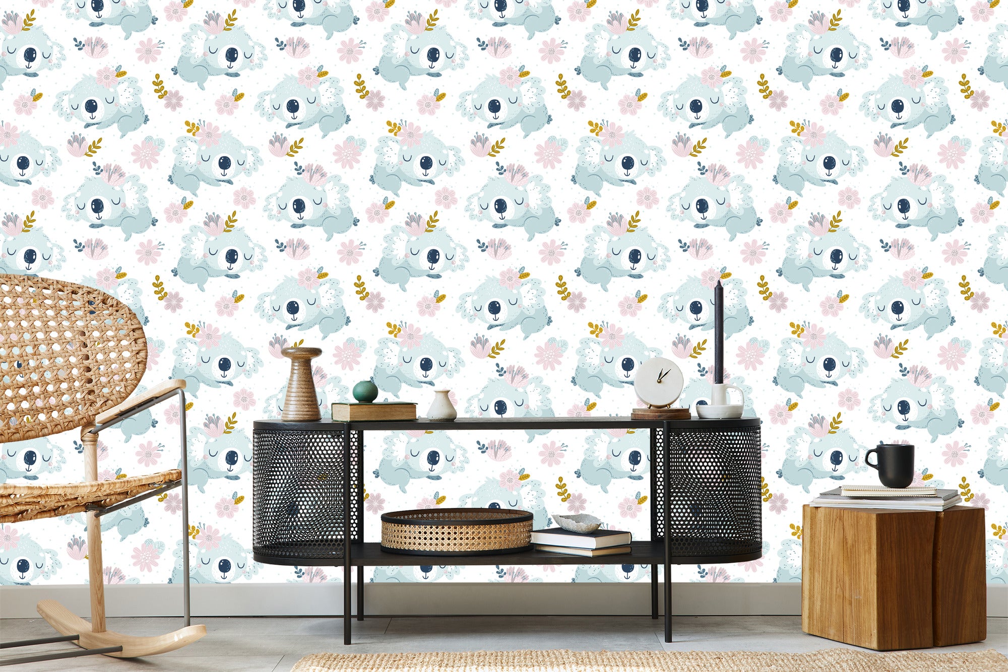 Tapeta Misie Koala Kwiaty