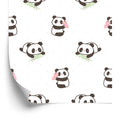 Tapeta Pandy Z Kwiatami