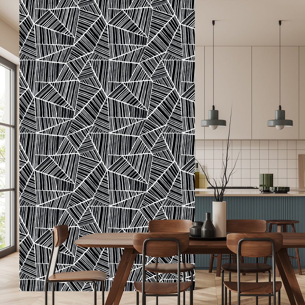 Tapeta Czarno-Białe Wzory Geometryczne