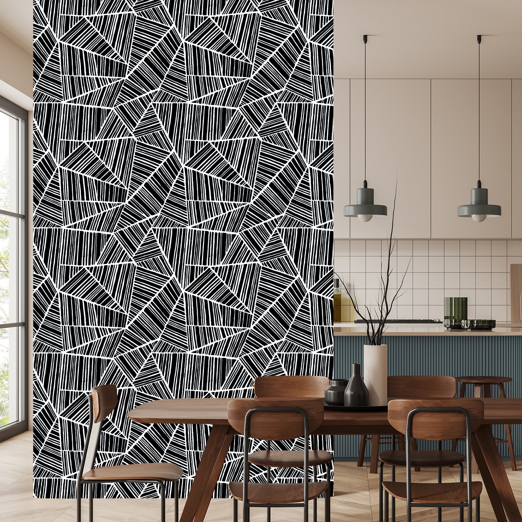 Tapeta Czarno-Białe Wzory Geometryczne