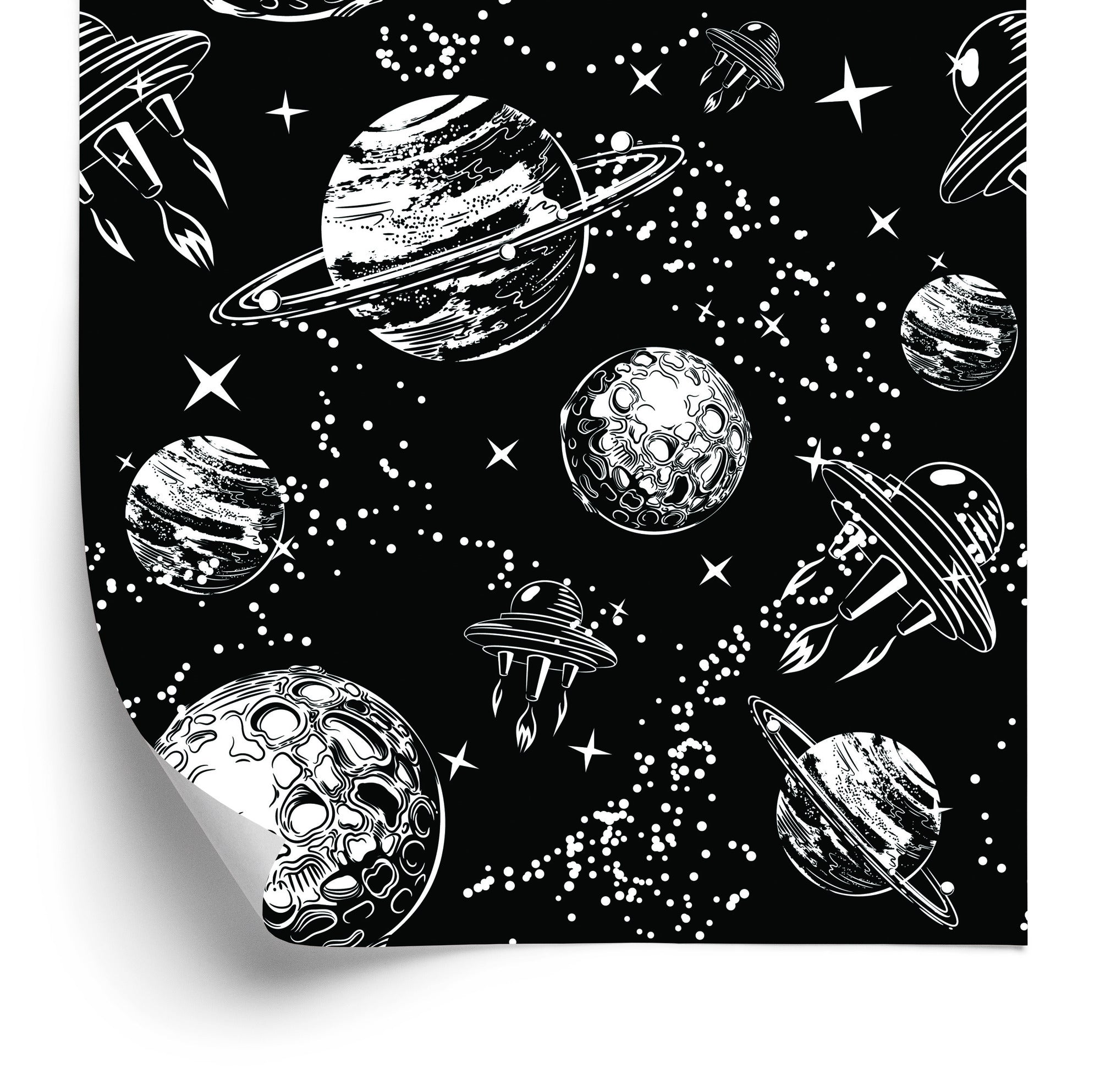 Tapeta Statki Kosmiczne Pośród Planet