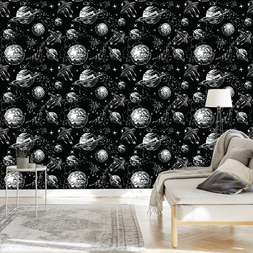Tapeta Statki Kosmiczne Pośród Planet