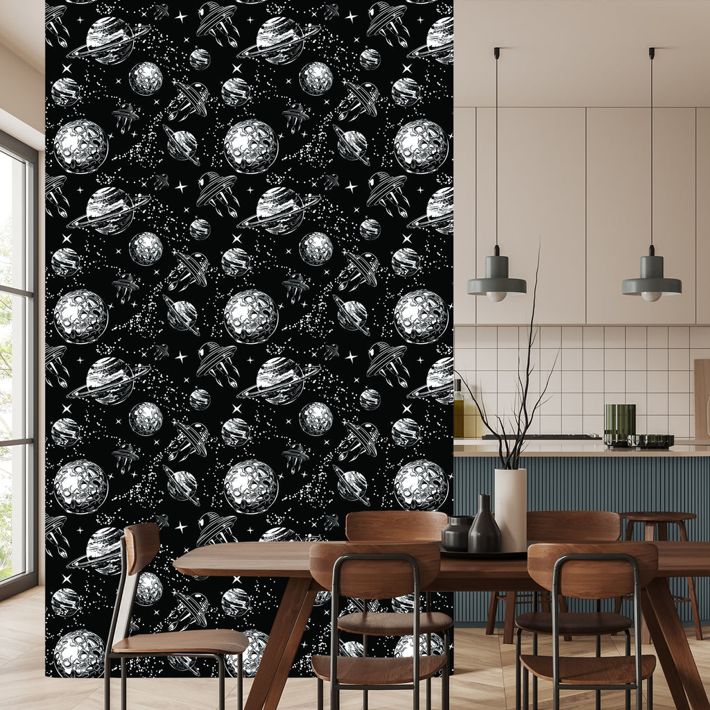 Tapeta Statki Kosmiczne Pośród Planet