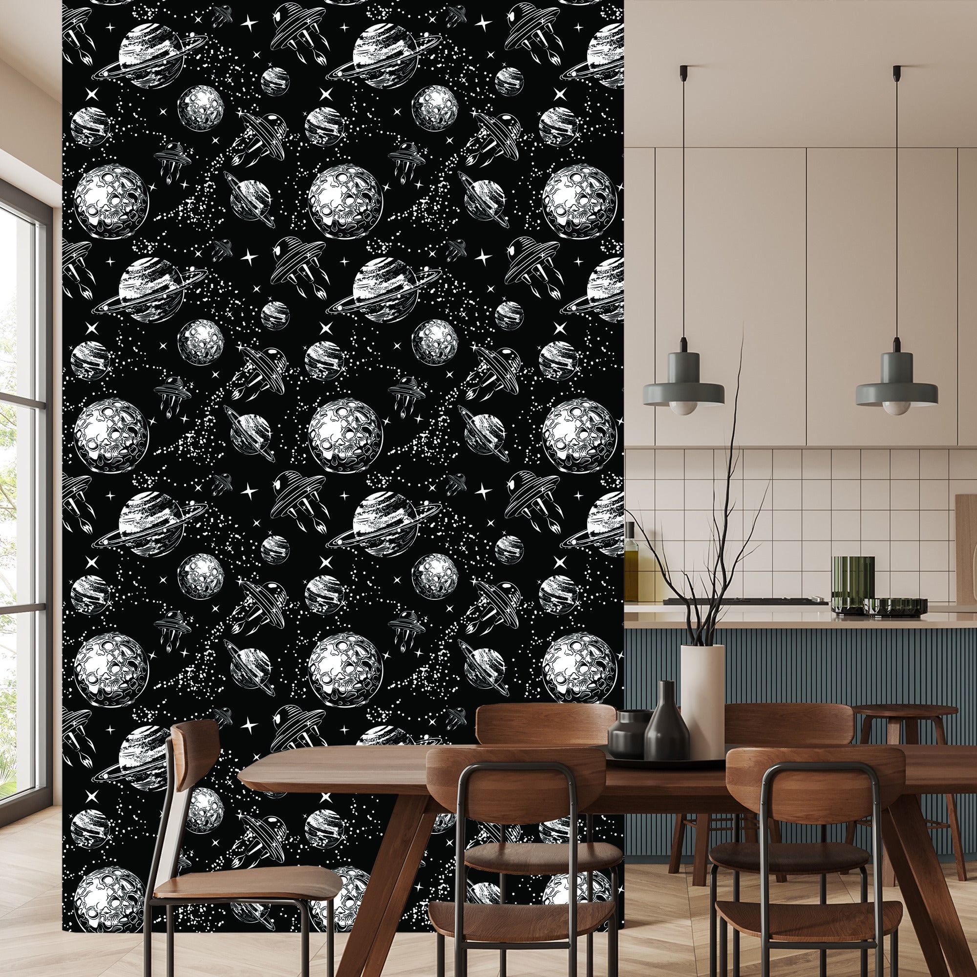 Tapeta Statki Kosmiczne Pośród Planet