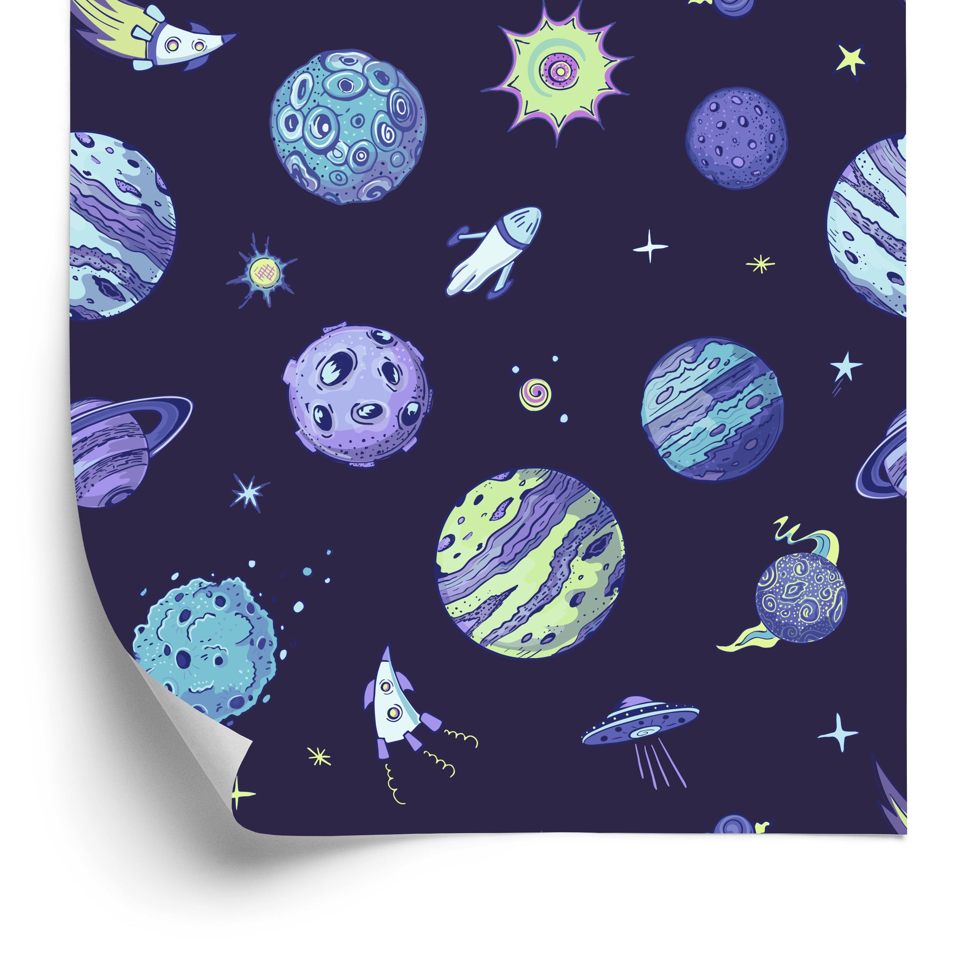 Tapeta Niebieski Kosmos I Planety