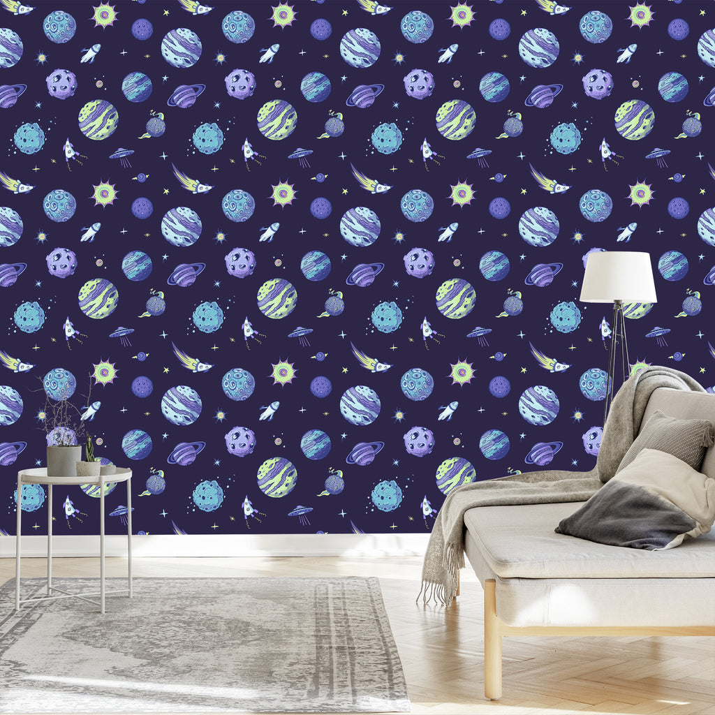 Tapeta Niebieski Kosmos I Planety