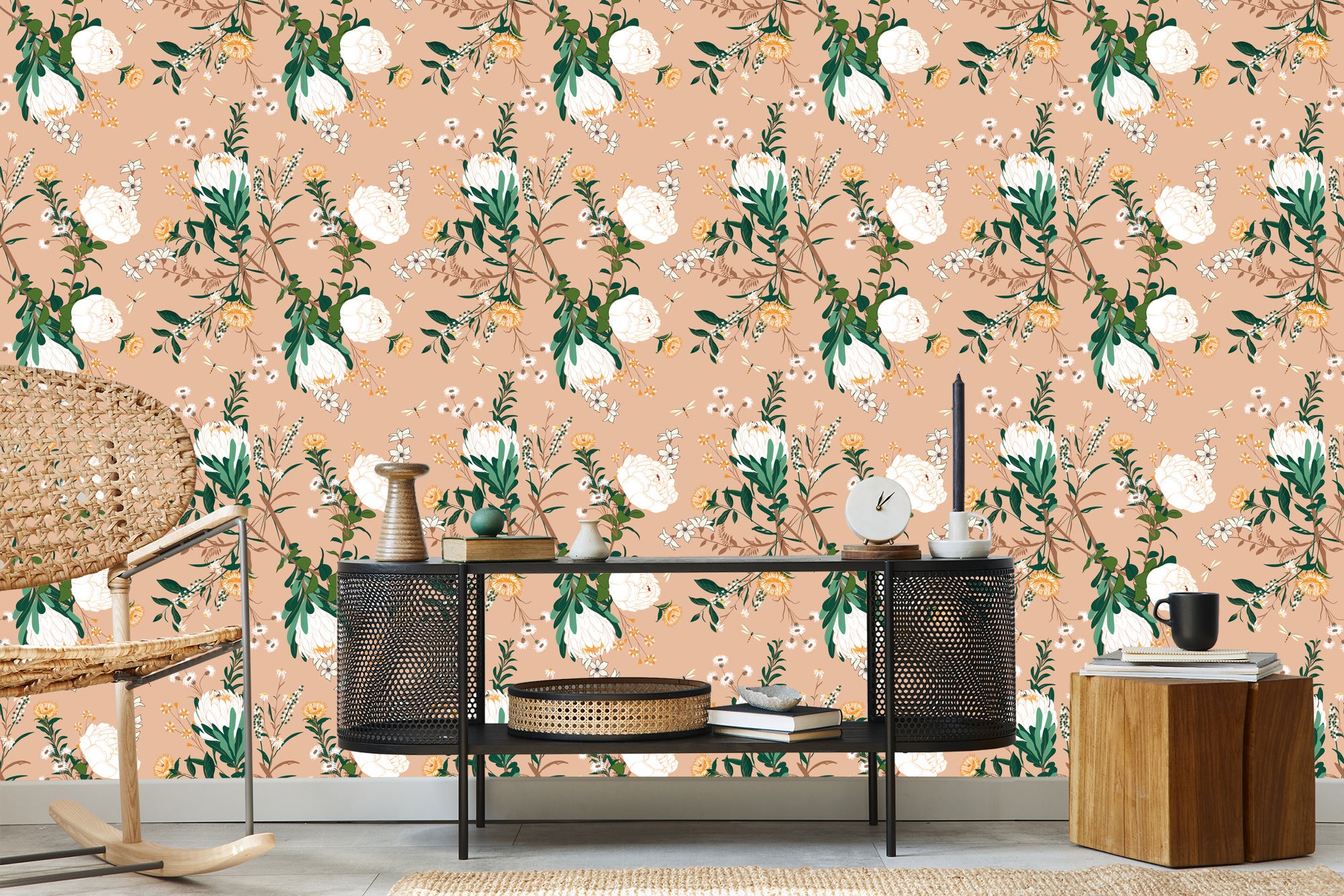Tapeta Kolorowe Kwiaty W Stylu Vintage