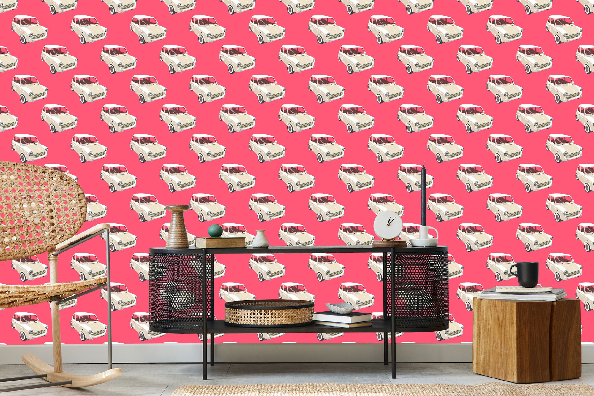 Tapeta Dla Dzieci - Kultowe Auta W Stylu Retro