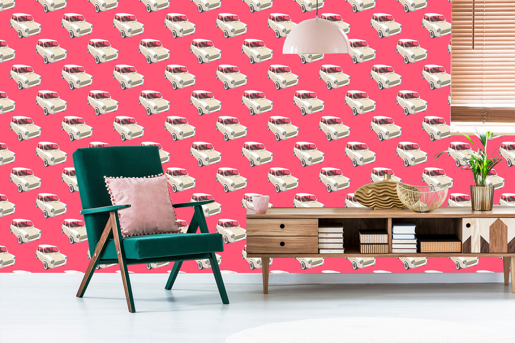 Tapeta Dla Dzieci - Kultowe Auta W Stylu Retro