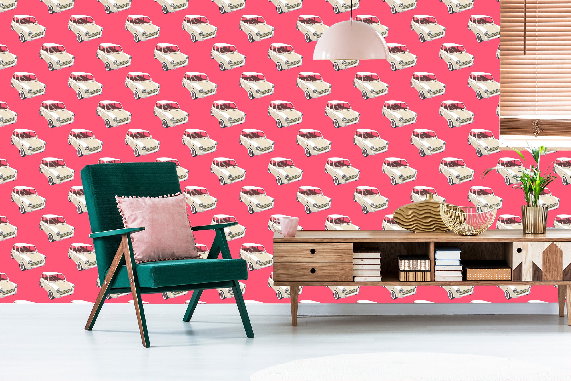 Tapeta Dla Dzieci - Kultowe Auta W Stylu Retro