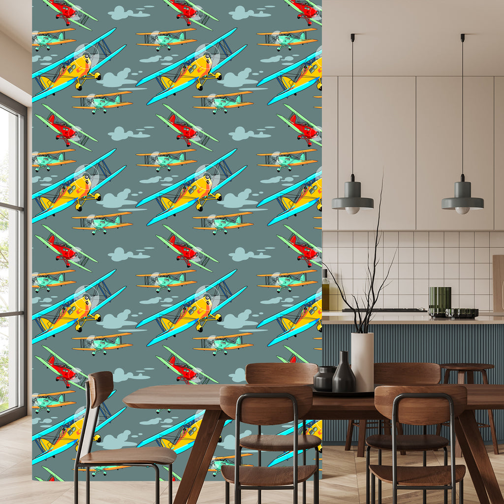 Tapeta Kolorowe Samoloty Retro