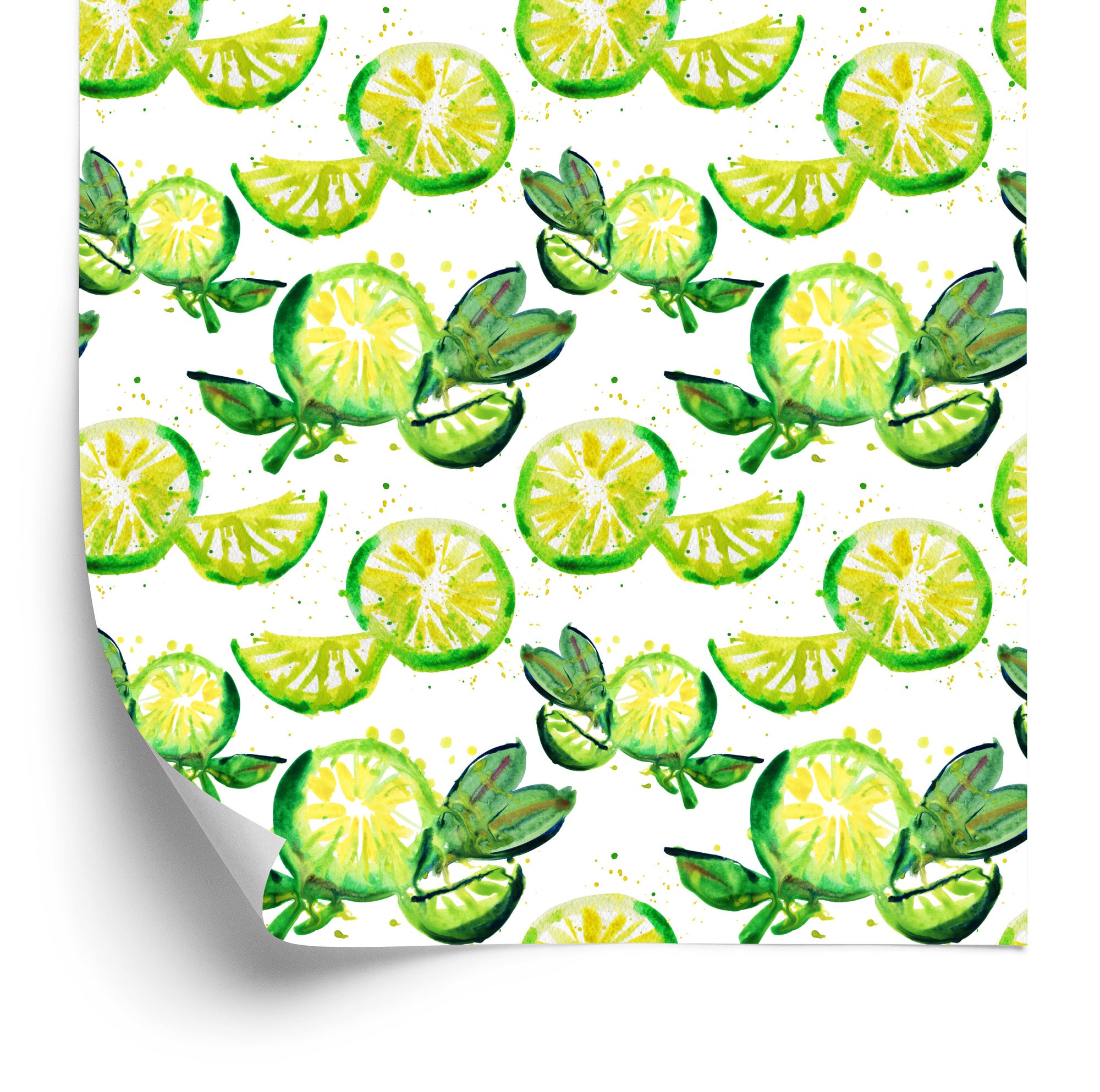 Tapeta Do Kuchni, Owoce, Limonki, Liście