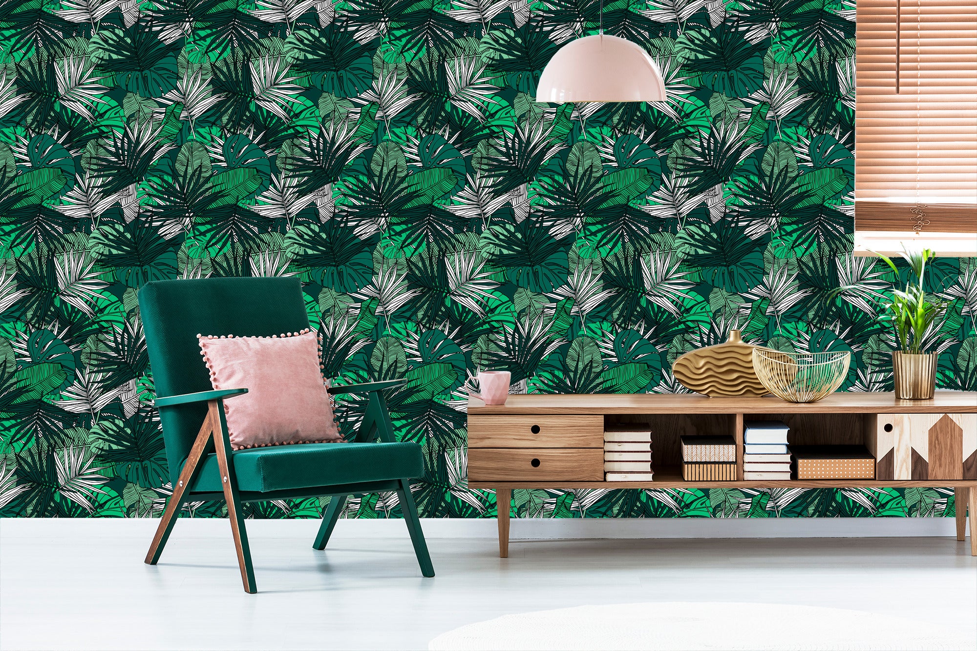 Tapeta Liście Monstera Bananowca Palmy
