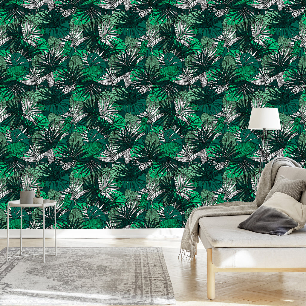 Tapeta Liście Monstera Bananowca Palmy