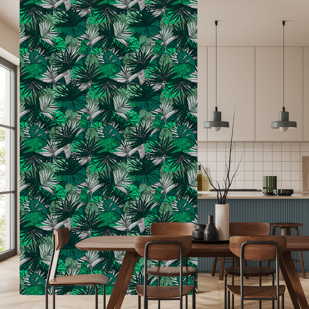 Tapeta Liście Monstera Bananowca Palmy