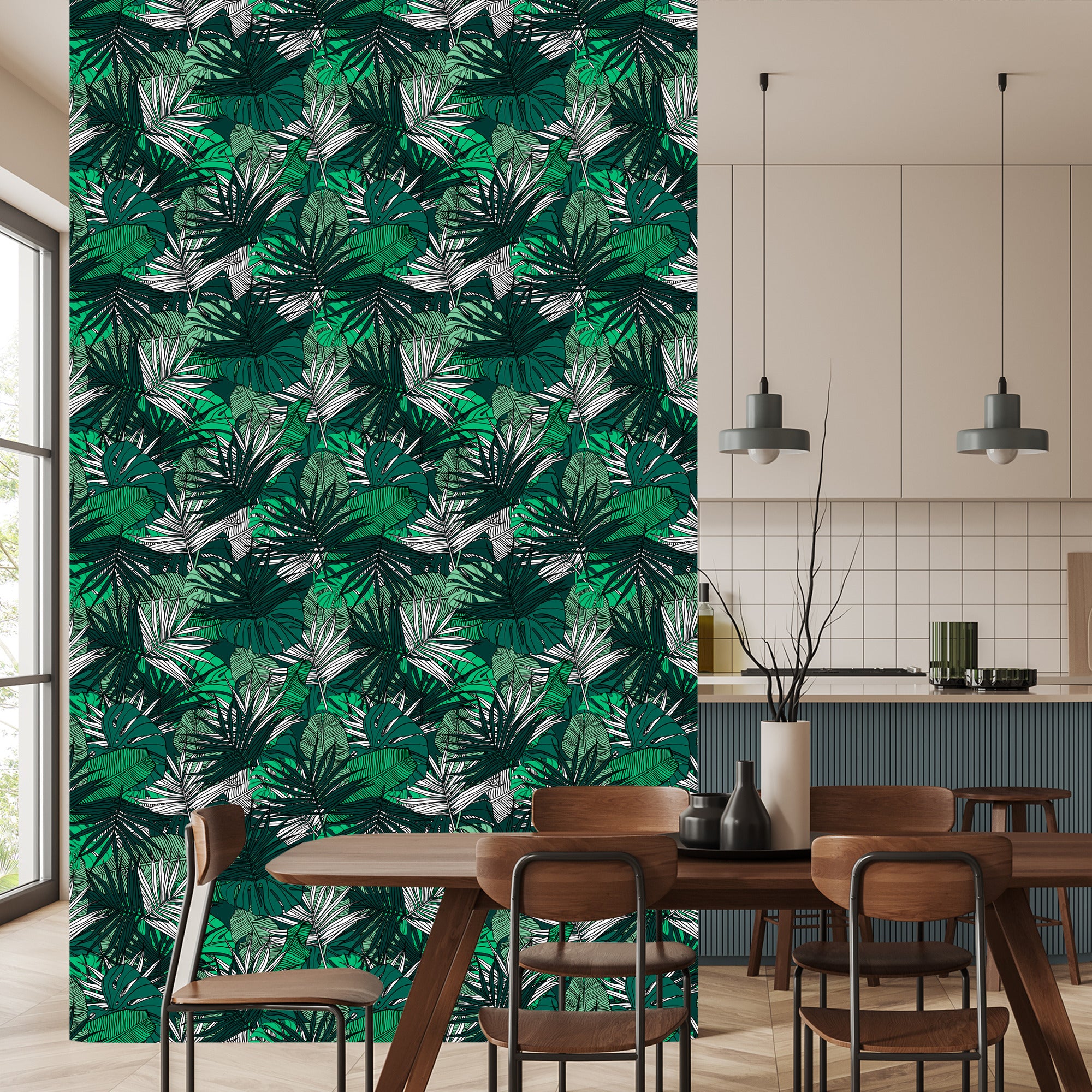 Tapeta Liście Monstera Bananowca Palmy