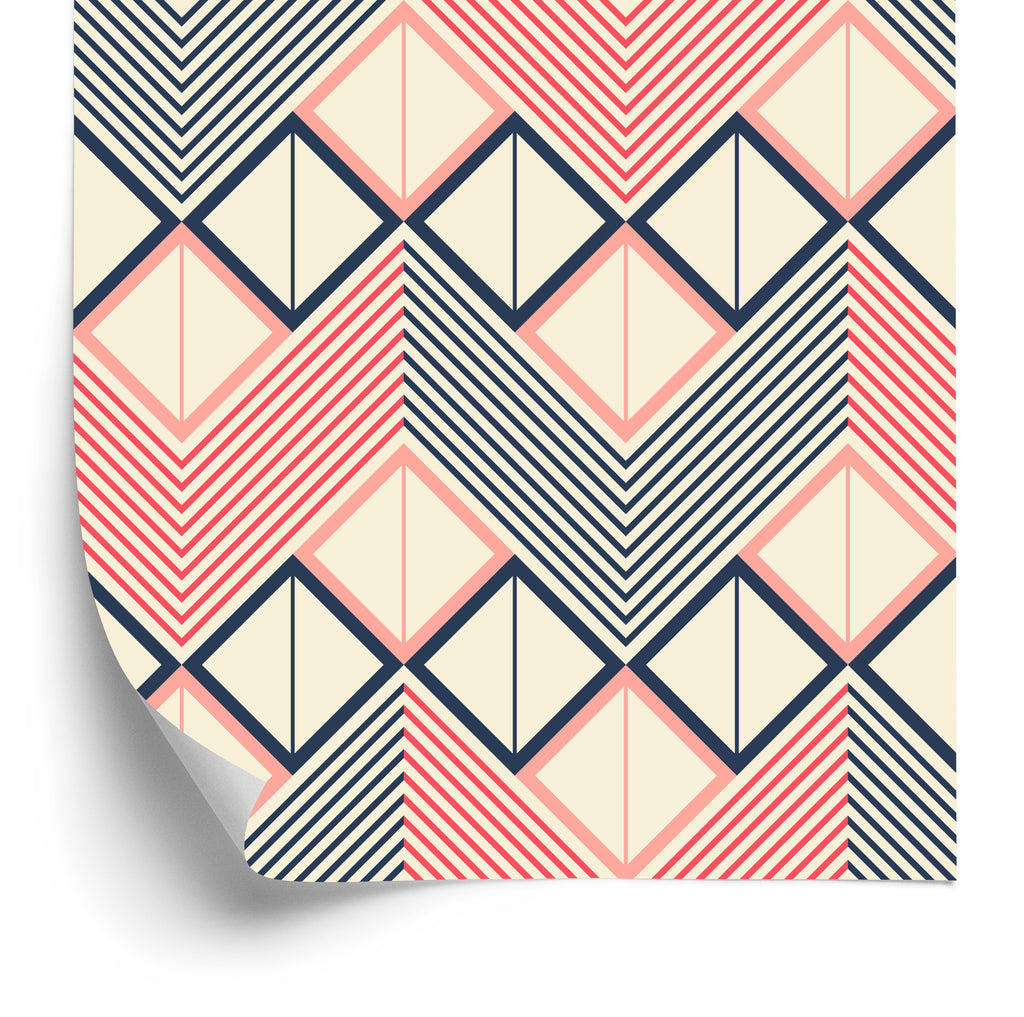 Tapeta Geometryczne Wzory W Stylu Retro