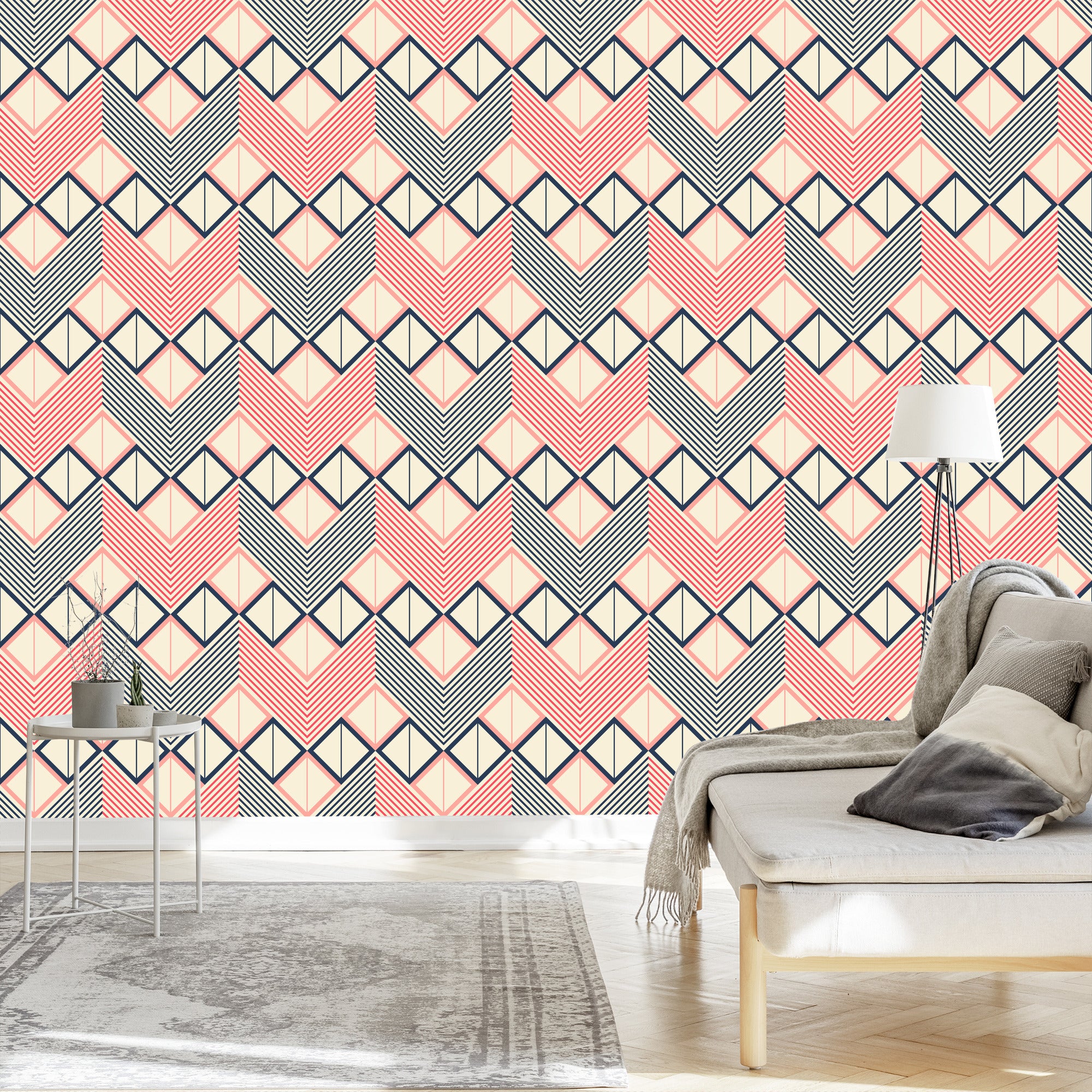 Tapeta Geometryczne Wzory W Stylu Retro