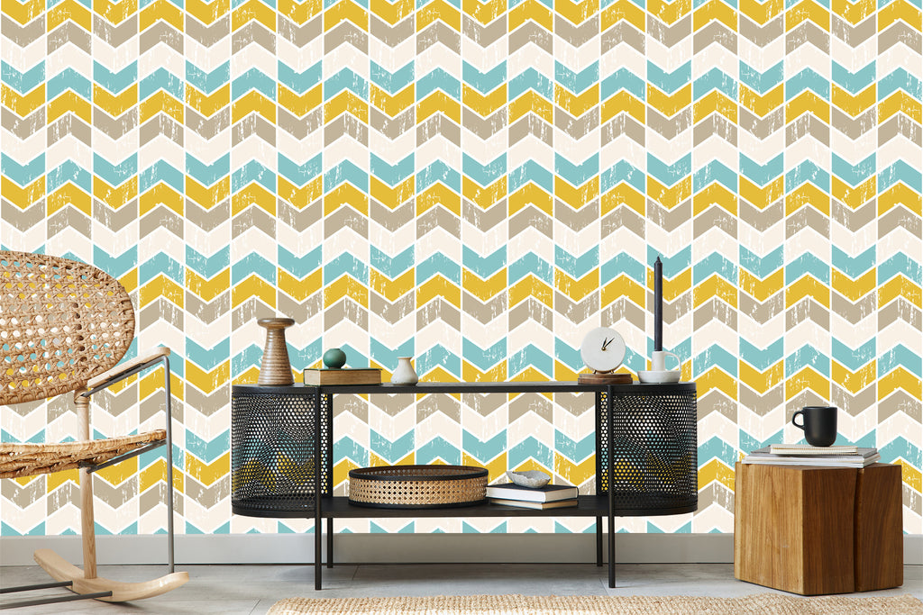 Tapeta Kolorowe Wzory Geometryczne Retro