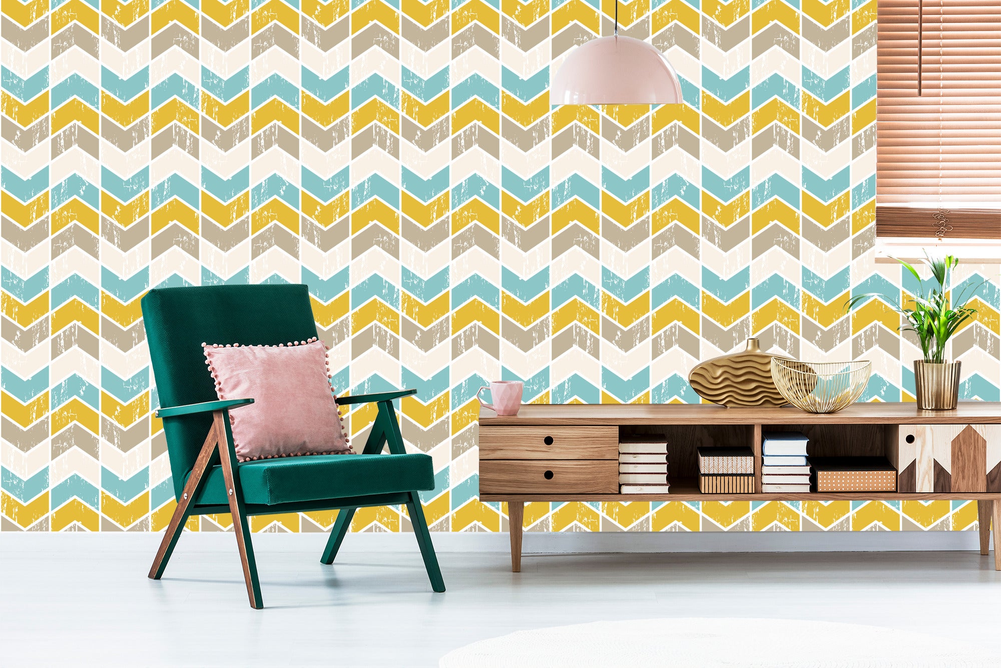 Tapeta Kolorowe Wzory Geometryczne Retro