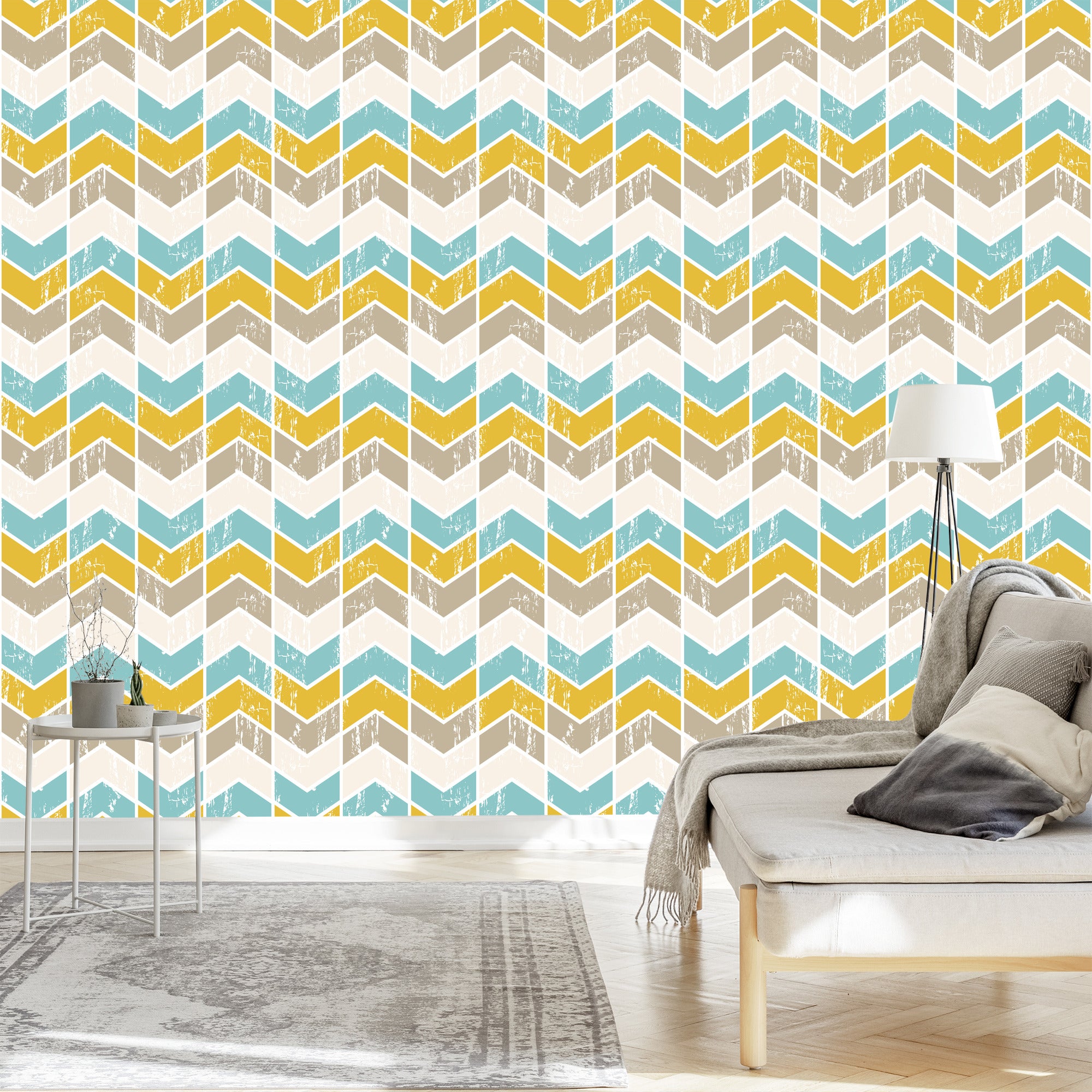 Tapeta Kolorowe Wzory Geometryczne Retro
