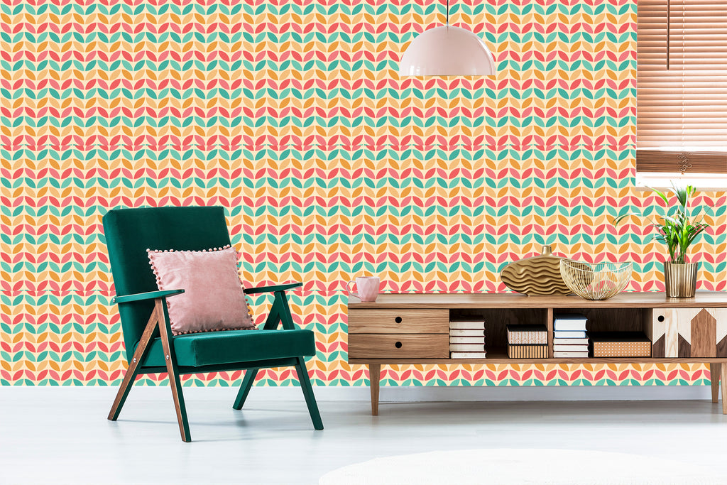 Tapeta Kolorowe Liście W Stylu Retro