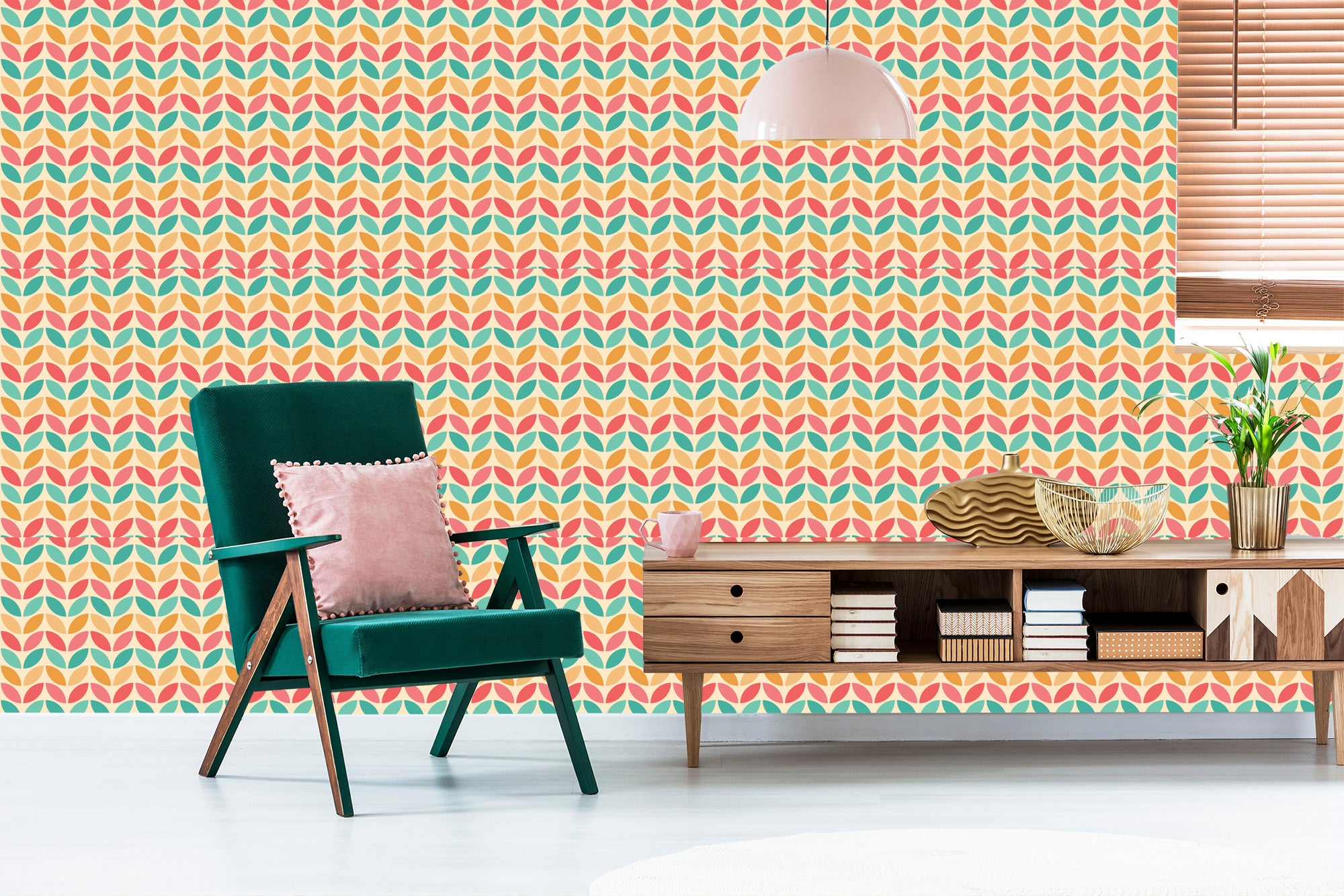 Tapeta Kolorowe Liście W Stylu Retro
